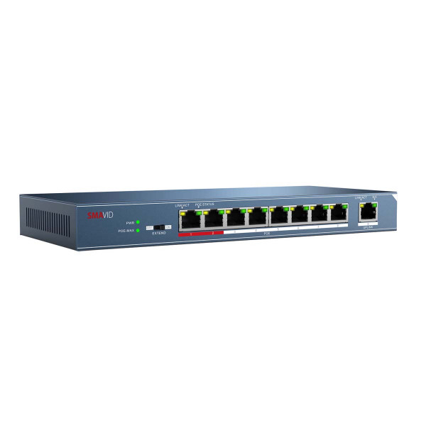 SMAVID 100Mbps unmanaged PoE+-Switch