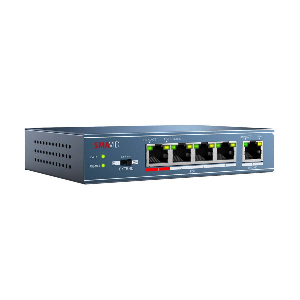 SMAVID 100Mbps unmanaged PoE+-Switch